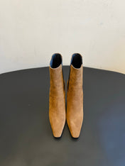 YSL 26S CHELSEA ANKLE BOOTS 100 MM IN TAN SUEDE