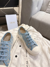 DIOR 26S SNEAKERS IN SKY BLUE OBLIQUE EMBROIDERED MESH