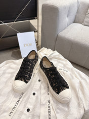 DIOR 26S SNEAKERS IN BLACK OBLIQUE EMBROIDERED MESH