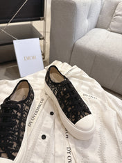 DIOR 26S PLATFORM SNEAKERS IN BLACK OBLIQUE EMBROIDERED MESH