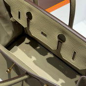 25S HERMES BIRKIN 30 IN CROMWELL GRAY CALFSKIN GOLD HARDWARE