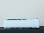 CHANEL 25S KELLY IN PASTEL BLUE LAMBSKIN WITH SILVER HARDWARE