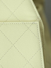 CHANEL 25S HOBO BAG 30 CM IN PASTEL YELLOW LAMBSKIN WITH GOLD HARDWARE