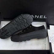 CHANEL 26S LOW TOP SNEAKERS IN BLACK SUEDE