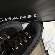 CHANEL 26S LOW TOP SNEAKERS IN BLACK SUEDE