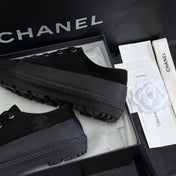 CHANEL 26S LOW TOP SNEAKERS IN BLACK SUEDE
