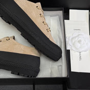 CHANEL 26S LOW TOP SNEAKERS IN BEIGE SUEDE