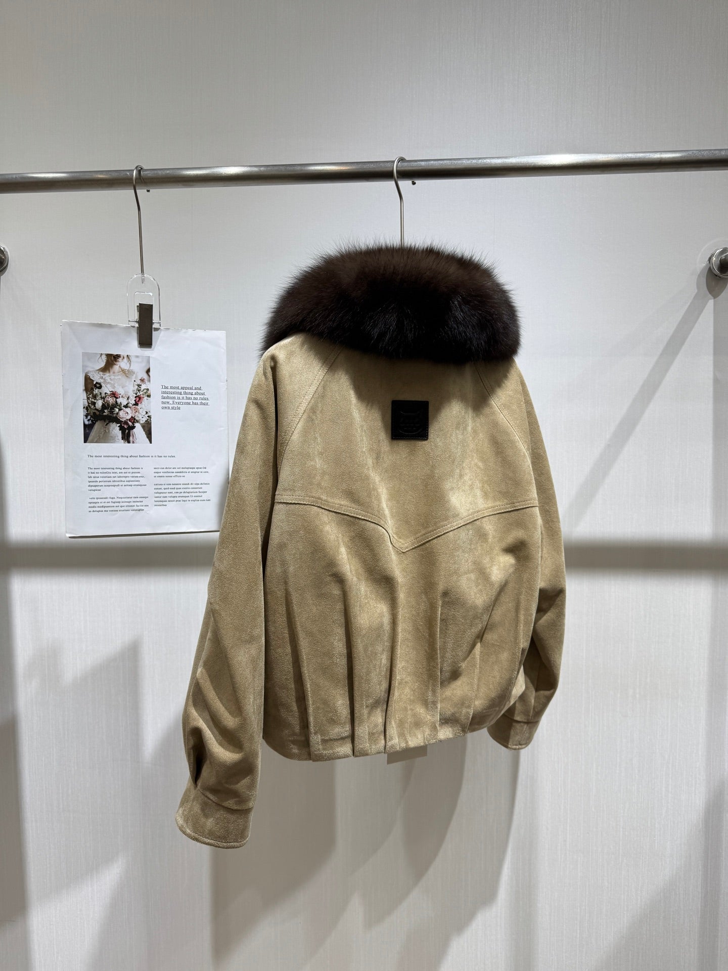 MAXMARA 26S FUR-COLLAR SUEDE JACKET 331