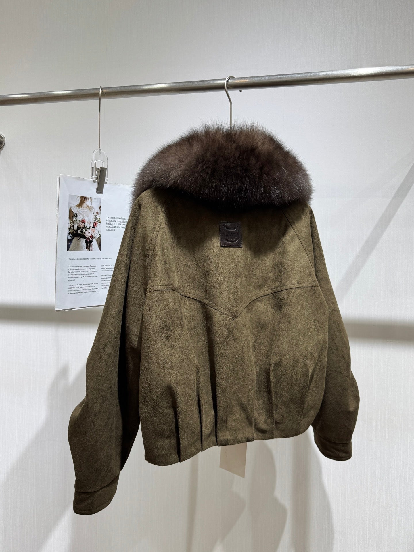 MAXMARA 26S FUR-COLLAR SUEDE JACKET 333