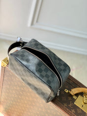 LOCKER DOPP KIT 23 IN GREY BLACK DAMIER GRAPHITE CANVAS