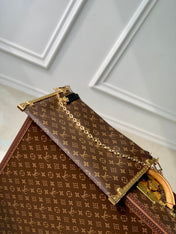 LUCKY TRUNK 38 IN BROWN MONOGRAM CANVAS GOLD HARDWARE