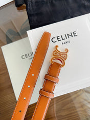 CELINE 26S BELT 25 MM IN BROWN CALFSKIN 669838