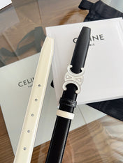 CELINE 26S REVERSIBLE BELT 25 MM IN BLACK AND WHITE CALFSKIN 669841