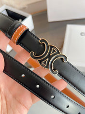 CELINE 26S REVERSIBLE BELT 25 MM IN BROWN AND BLACK CALFSKIN 669842