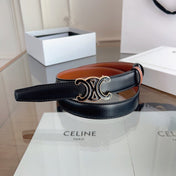 CELINE 26S REVERSIBLE BELT 25 MM IN BROWN AND BLACK CALFSKIN 669842