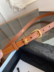 CELINE 26S BELT 18 MM IN BROWN CALFSKIN 658524
