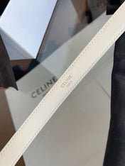 CELINE 26S BELT 18 MM IN CREAM WHITE CALFSKIN 658525