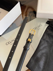 CELINE 26S BELT 18 MM IN BLACK CALFSKIN 658526