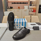PRADA 26S LOAFERS 20MM IN BLACK CALFSKIN