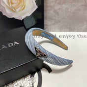 THICK HEADBAND IN BLUE MIX WHITE KNITTED FABRIC 432807