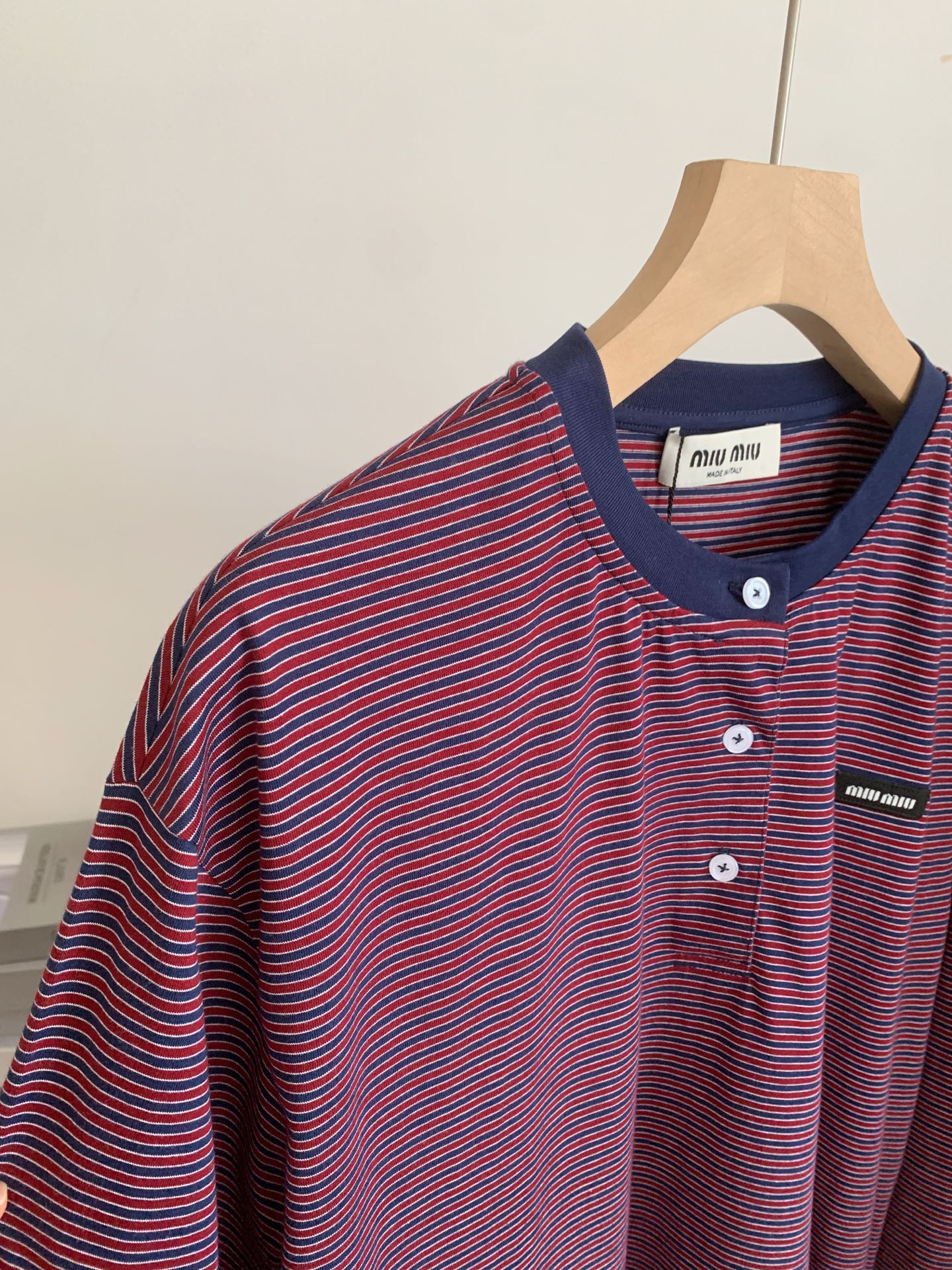 MIUMIU 26S LONG-SLEEVE STRIPED T-SHIRT 1377