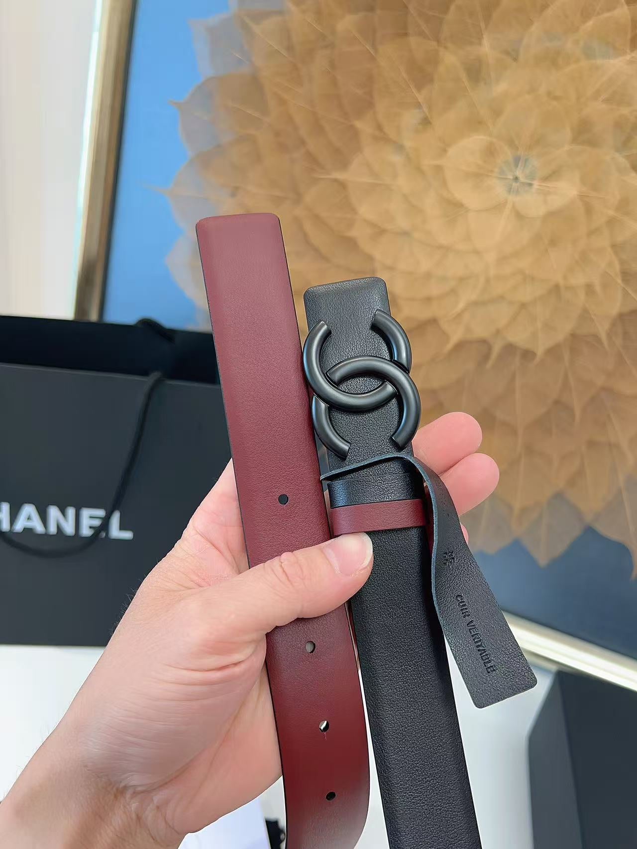 CHANEL 26S BELT 30 MM IN BLACK CALFSKIN 658694