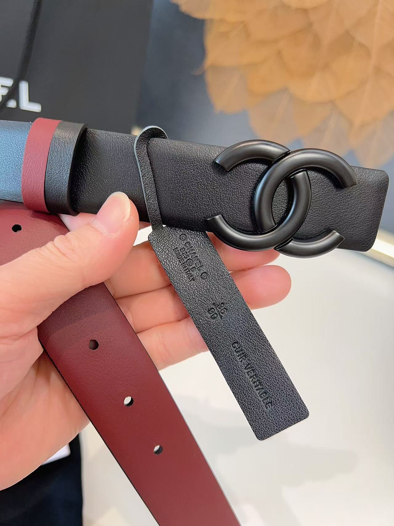 CHANEL 26S BELT 30 MM IN BLACK CALFSKIN 658694