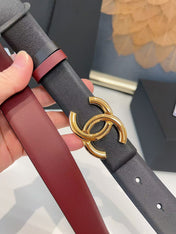 CC 26S BELT 30 MM IN BLACK CALFSKIN GOLD TONE METAL 658697