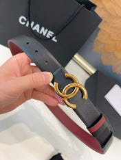 CHANEL 26S BELT 30 MM IN BLACK CALFSKIN 658697