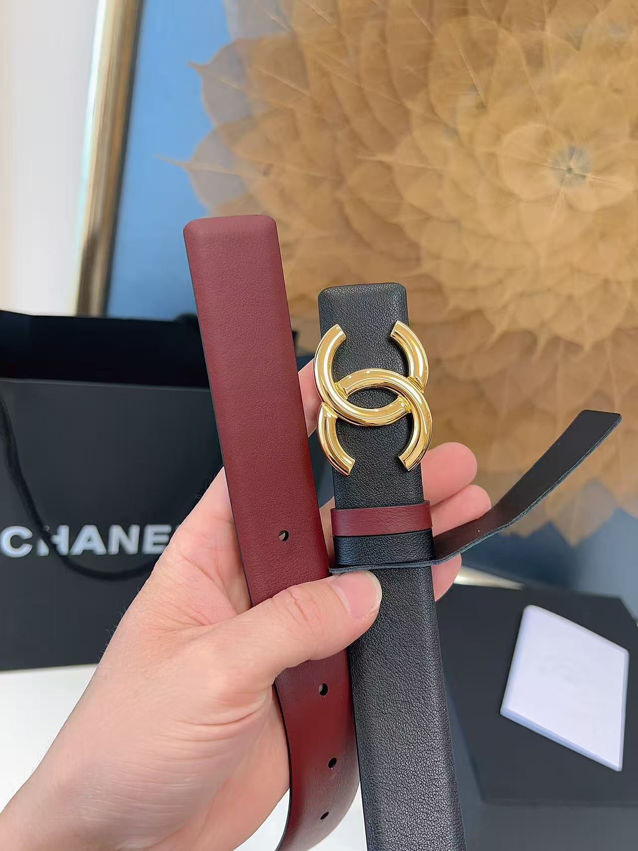 CHANEL 26S BELT 30 MM IN BLACK CALFSKIN 658697