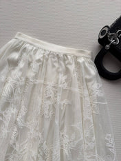 DIOR 26S LACE MESH SKIRT 1096