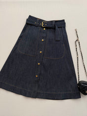 MONCLER 26S DENIM MIDI SKIRT 650