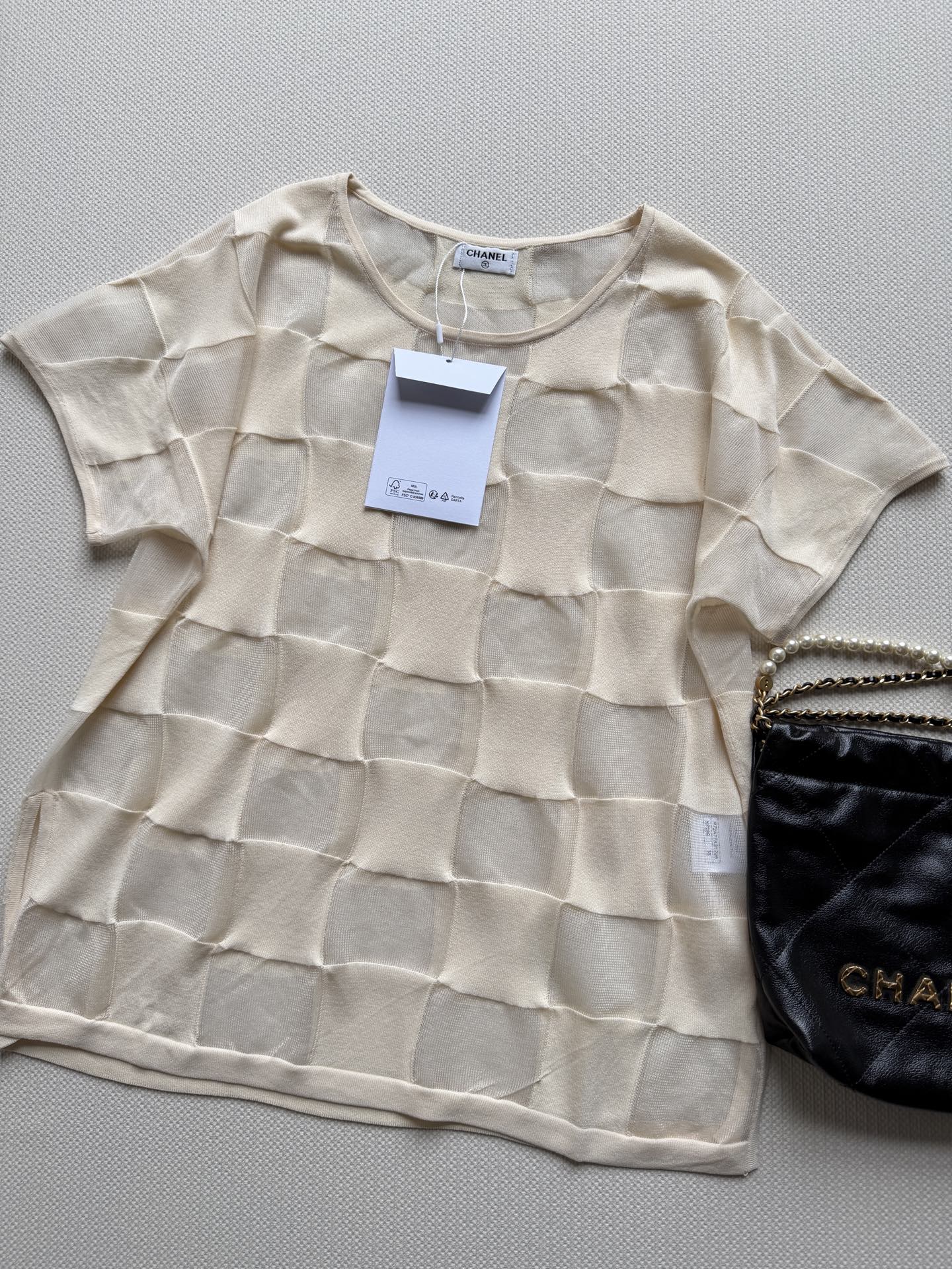 CHANEL 26S PLAID SHORT-SLEEVE SHIRT STYLE 1161
