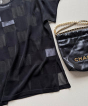 CHANEL 26S PLAID SHORT-SLEEVE SHIRT STYLE 1160
