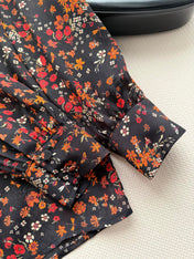 GUCCI 26S LONG-SLEEVE FLORAL BOW-TIE BLOUSE 485