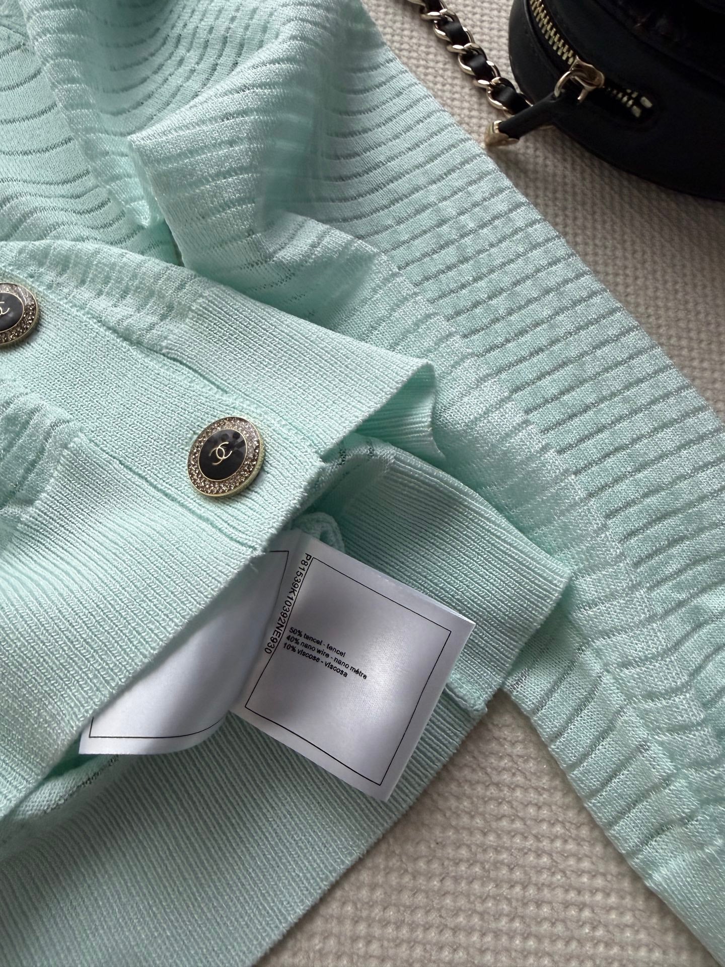 CHANEL 26S MINT KNIT CARDIGAN 1327