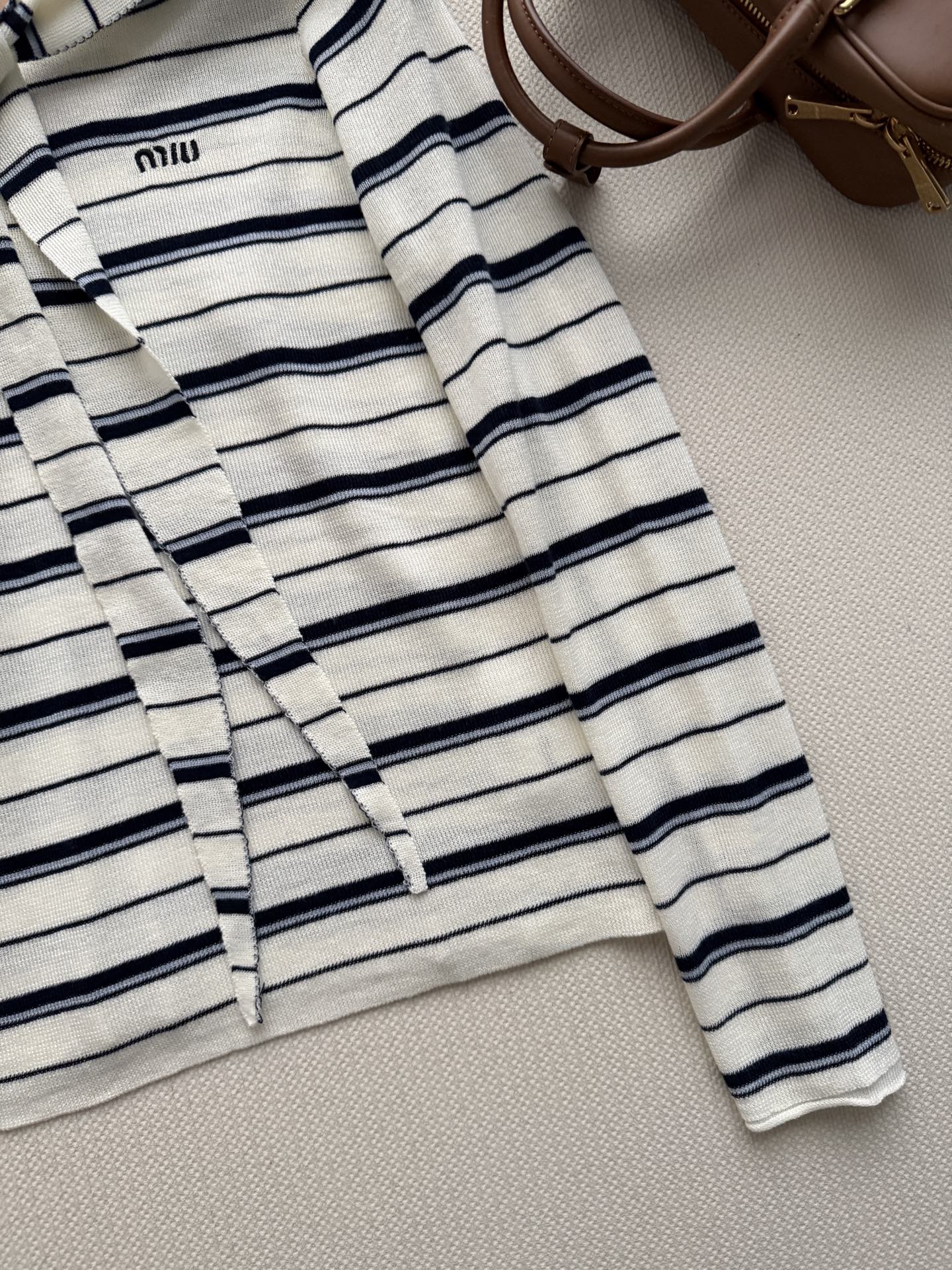 MIUMIU 26S SHAWL-COLLAR KNIT SWEATER 1506