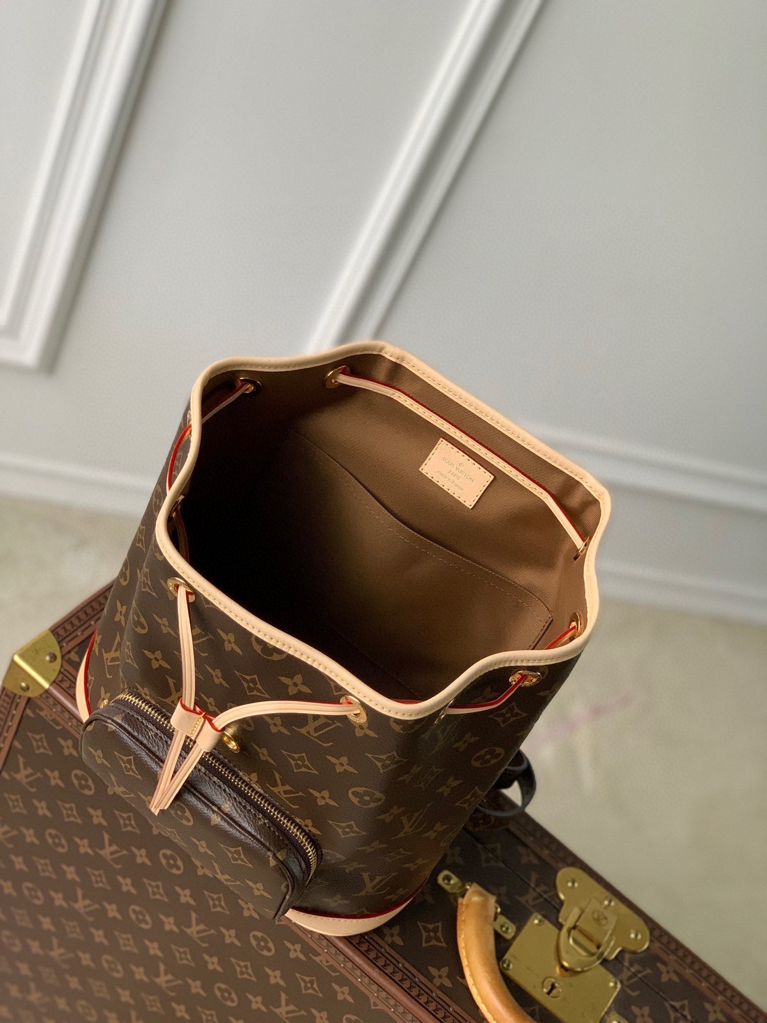MONTSOURIS BACKPACK PM 30 IN BROWN MONOGRAM CANVAS