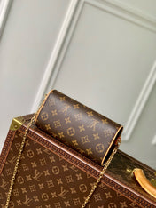 POCHETTE CAMILLE BAG 20 IN BROWN MONOGRAM COATED CANVAS