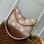 BOULOGNE 29 IN DOVE GRAY AND CREAM MONOGRAM EMPREINTE LEATHER GOLD HARDWARE