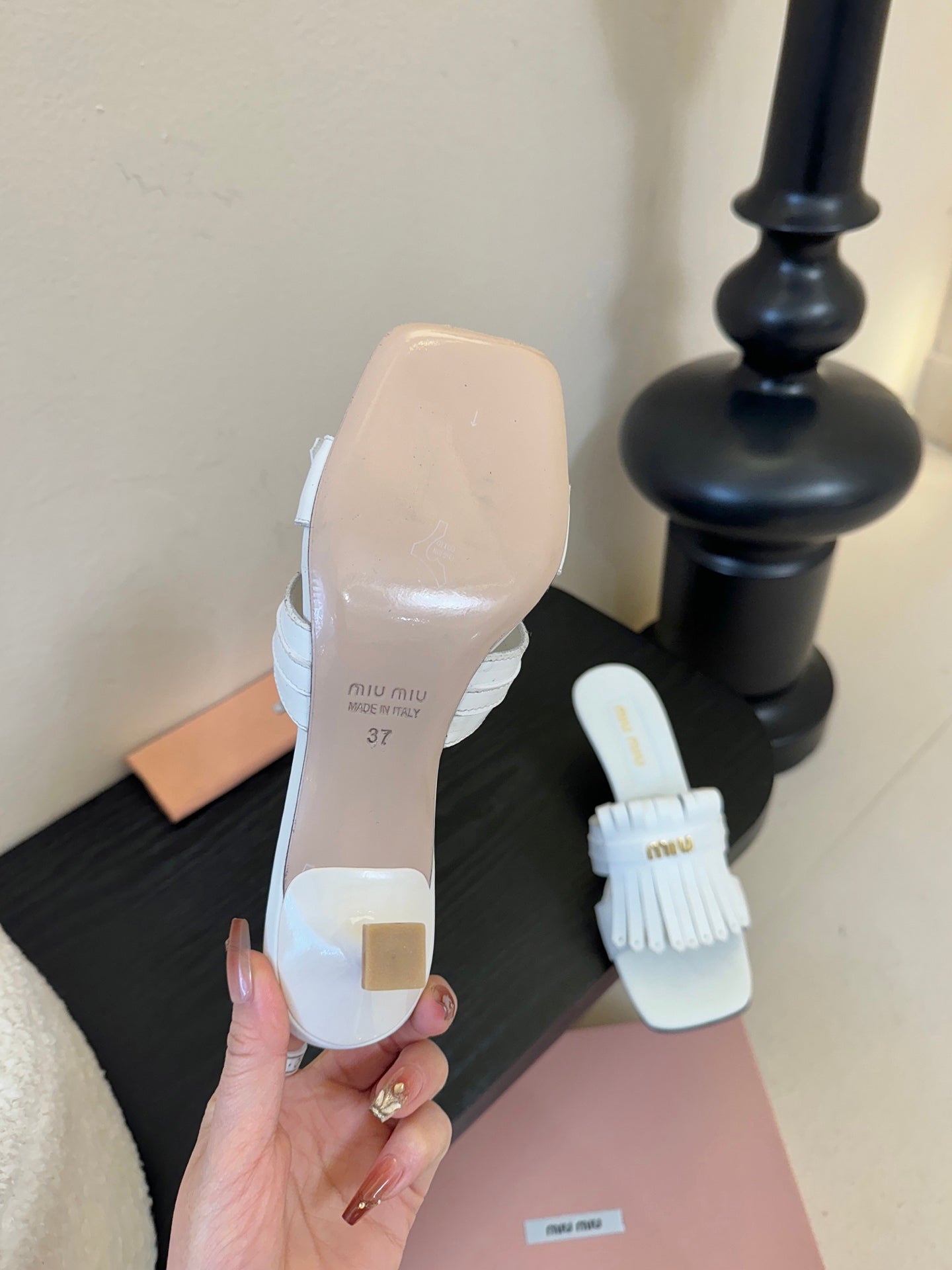 MIUMIU 26S HIGH-HEEL SANDALS 40MM IN WHITE CALFSKIN