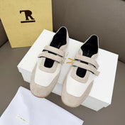THE ROW 26S DOUBLE STRAP MARY JANE SNEAKERS IN WHITE CALFSKIN AND LIGHT GREY SUEDE