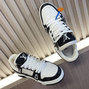 LV 26S LOW TOP SNEAKERS IN BLACK MONOGRAM DENIM AND WHITE CALFSKIN