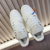 LV 26S LOW TOP SNEAKERS IN WHITE MONOGRAM DENIM AND CALFSKIN