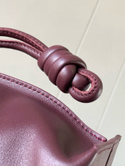 LOEWE 25S LARGE FLAMENCO CLUTCH BAG 30 IN DARK ROSEWOOD CALFSKIN