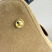CHANEL 26S BUCKET SHOULDER BAG 26 IN LIGHT BROWN SUEDE AND CALFSKIN GOLD HARDWARE