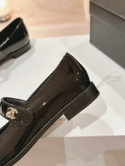 mary jane flat black patent calfskin