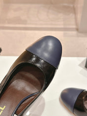 HIGH SLINGBACKS BLACK MIX VIOLET SHEEPSKIN