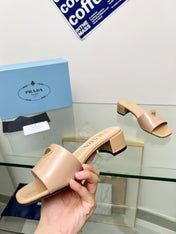 PRA EMBROIDERED SLIDES 40 TUSCAN CALFSKIN