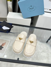 SABOTS MULES BEIGE CALFSKIN